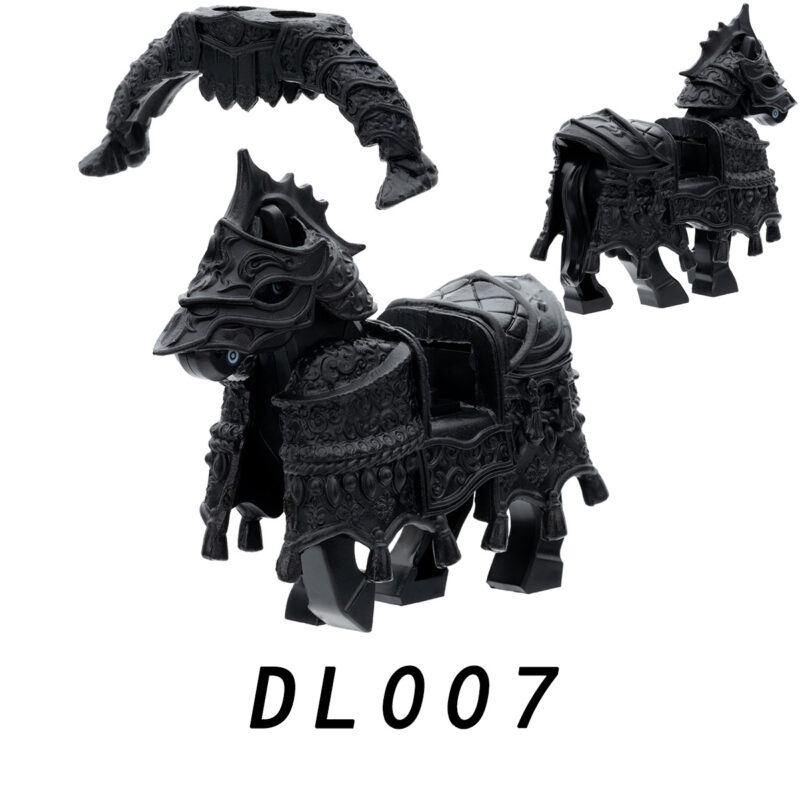 Mittelalterliches schwer gepanzertes Schlachtross für Minifiguren DL007 – Bild 3