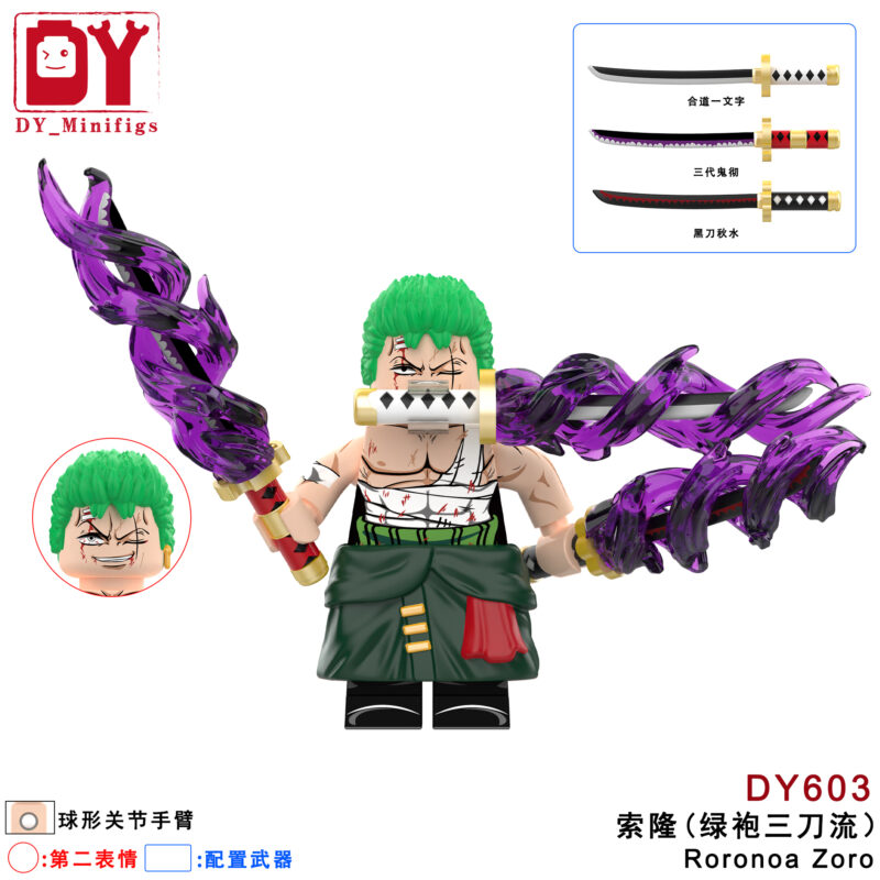 Anime One Piece Roronoa Zoro minifigurens DY603