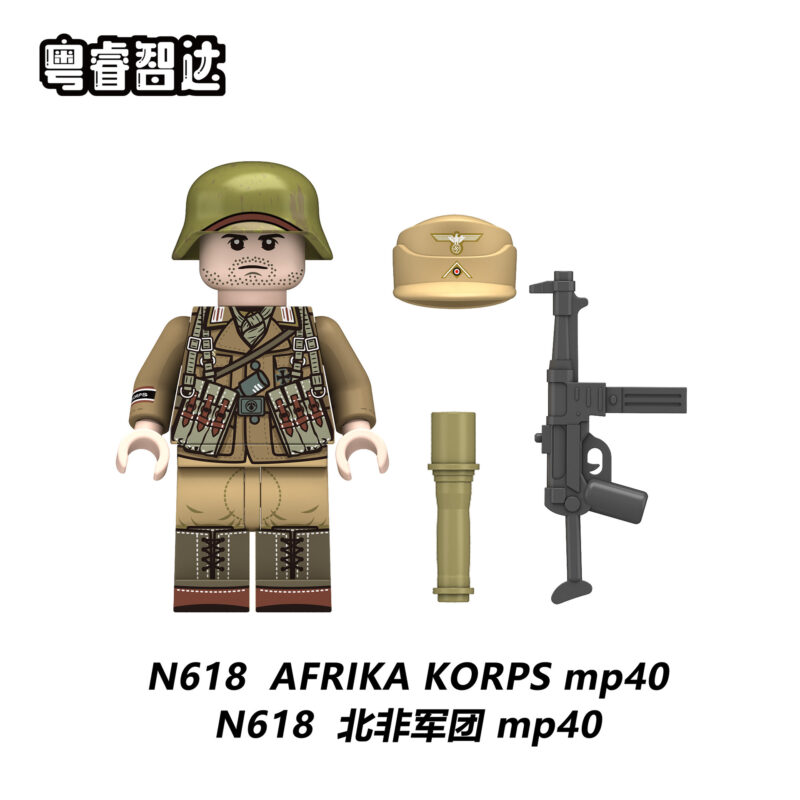 Army Military Afrika Korps MP40 minifigurens N618