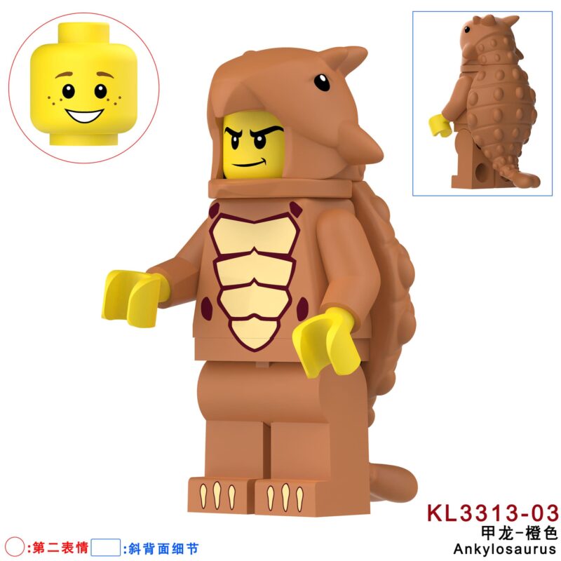 Sammlerfigur Ankylosaurus Kostüm Fan Minifiguren KL3313-03
