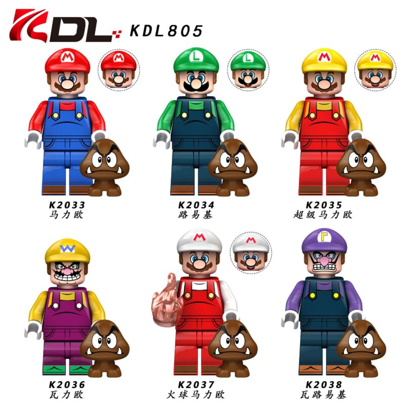 Cartoon Super Mario Wario Minifiguren K2036 – Bild 2