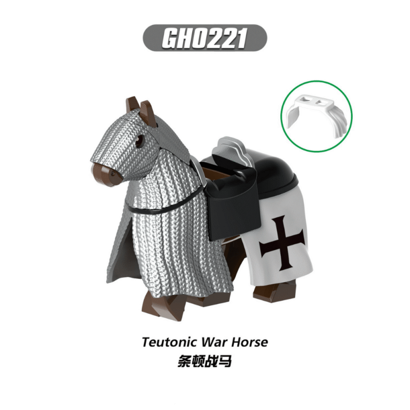 Mittelalterliches Deutschritter-Schlachtross Minifiguren GH0221