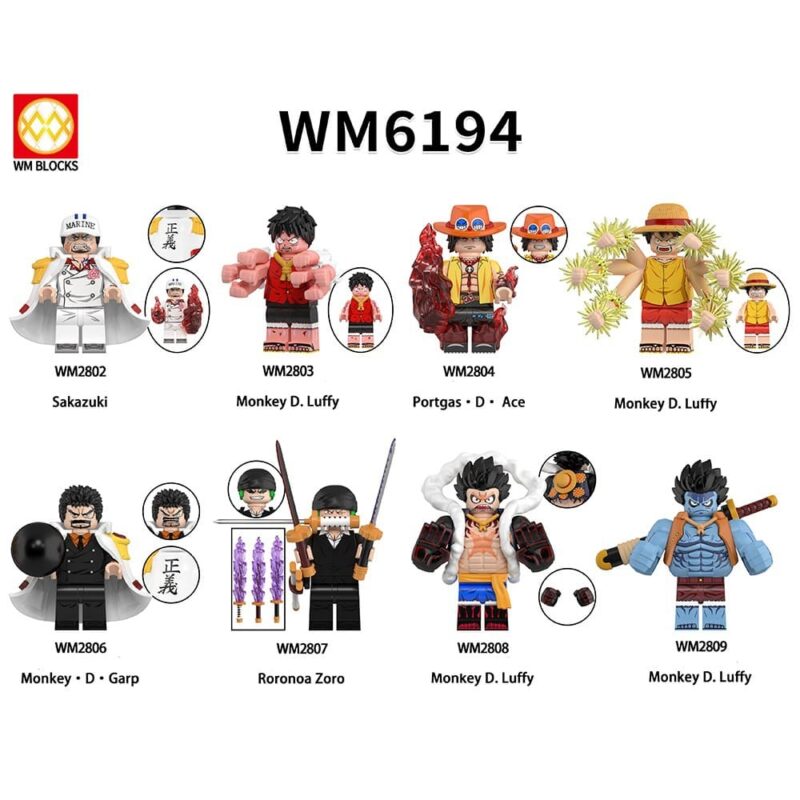 Anime One Piece Nightmare Ruffy Minifiguren WM2809 – Bild 2