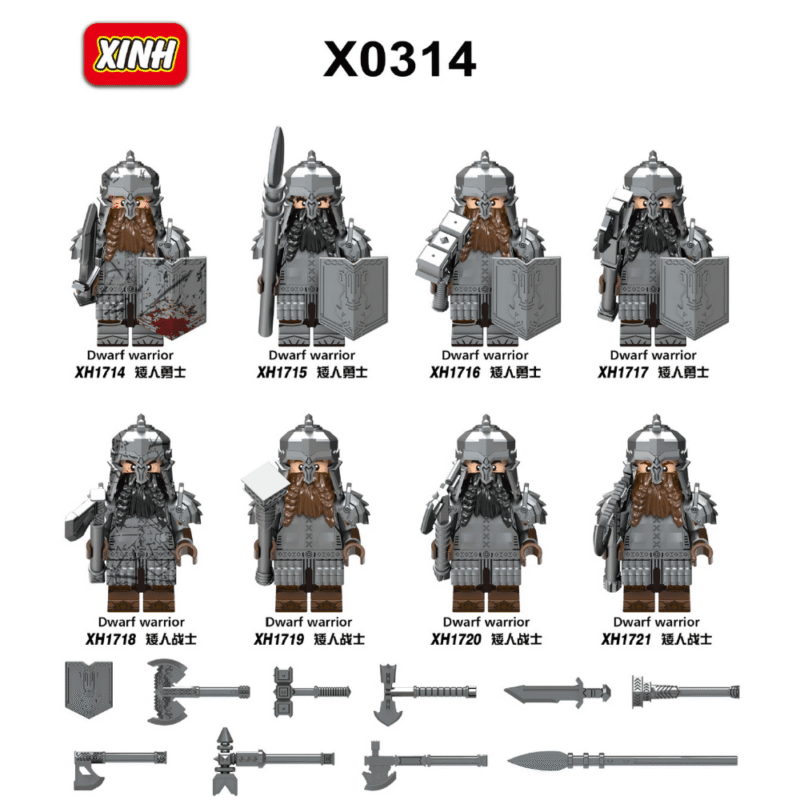 Herr der Ringe Zwergenkrieger Minifiguren XH1715 – Bild 2
