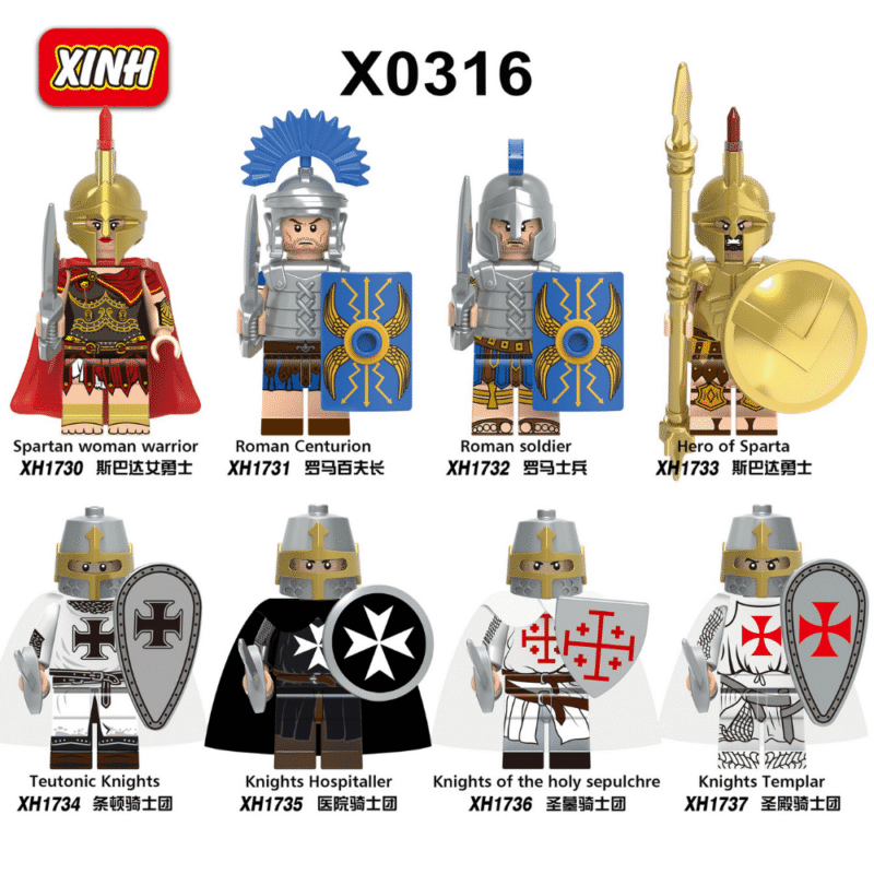 Mittelalterlicher Spartanischer Krieger Minifiguren XH1730 – Bild 2
